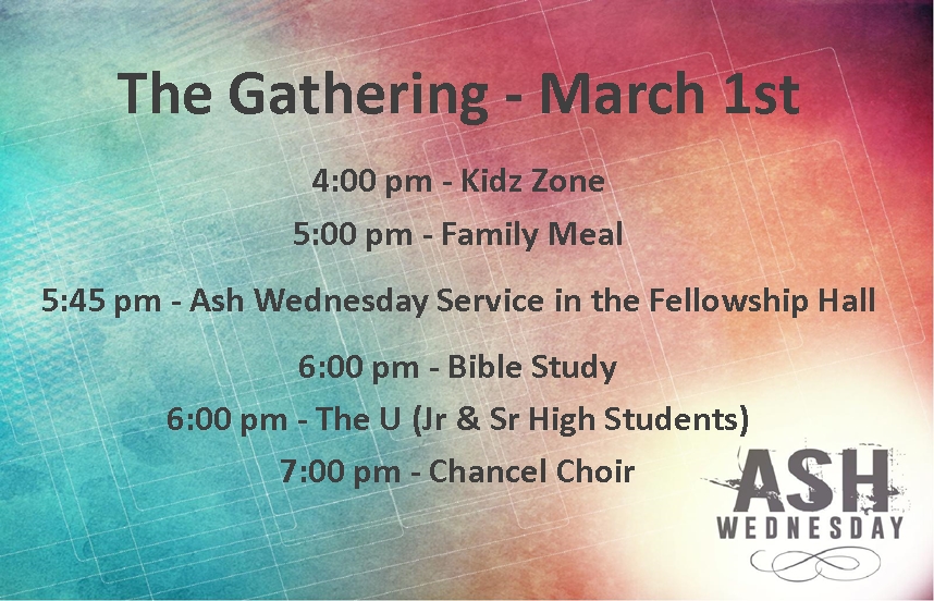 The Gathering Ash Wednesday 2017