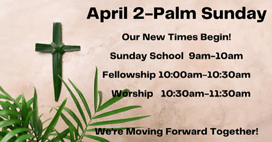 Palm Sunday Times Change